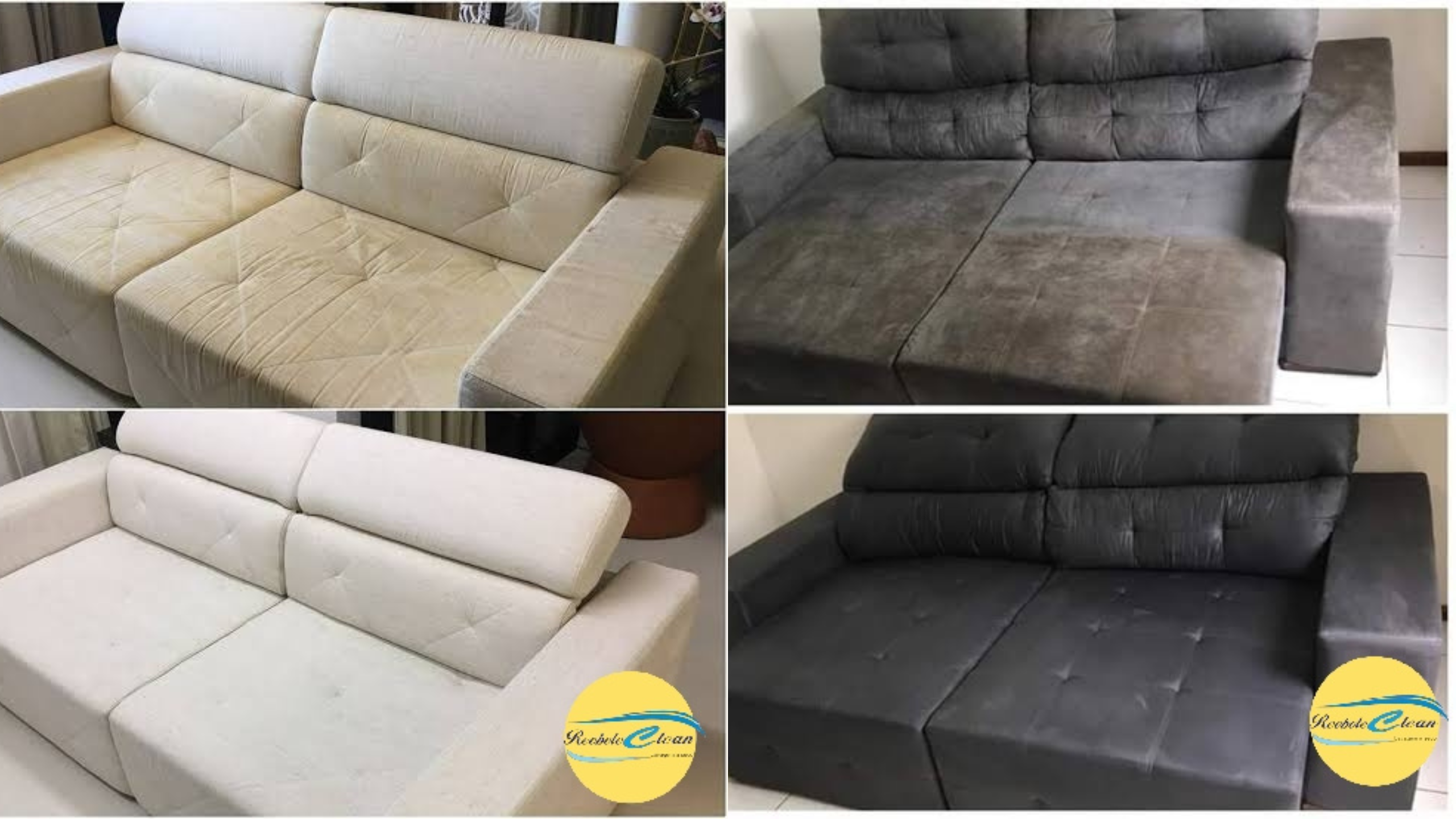 Exemplo de higienização de sofá